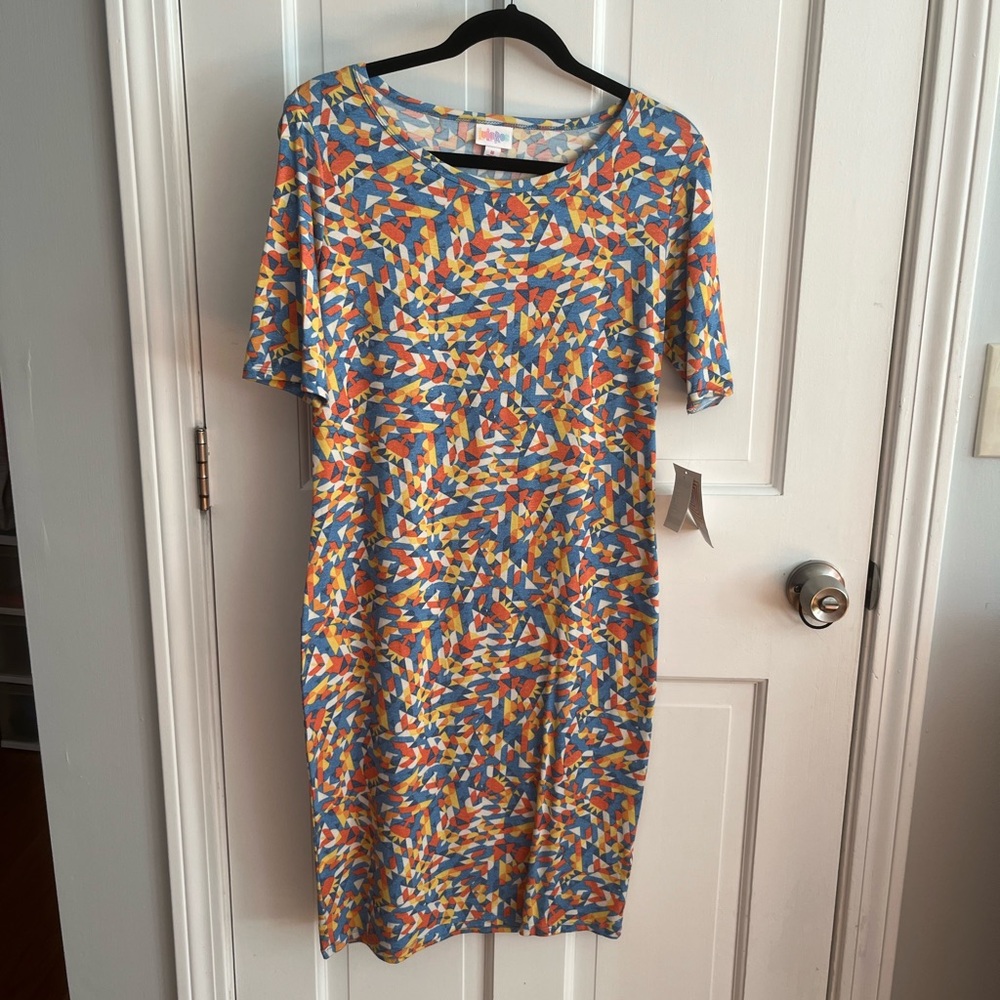 LuLaRoe Vibrant Abstract Midi Dress